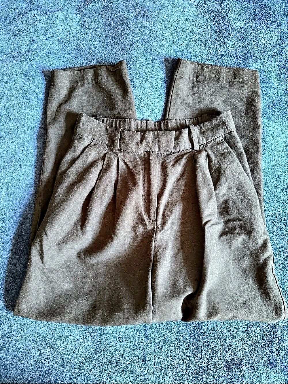 High-Waist Linen Blend pants Brown Size 4 Like New